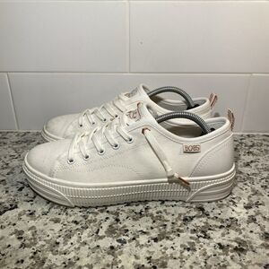 Skechers Bobs Copa Sneakers Women's 7.5 Off White Canvas Platform Slip-on